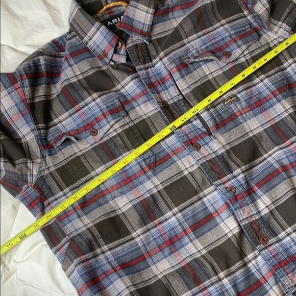 ARIAT REBAR, Men's Plaid Shirt - Blue and Gray - Picture 7 of 12